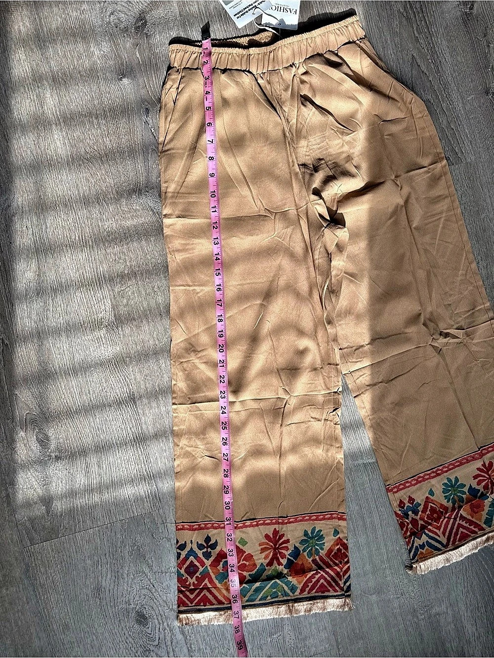 FASHON Wide Leg Printed Hem Pants NWT - Picture 6 of 11